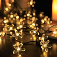 HOME LIVING - （白光、電池）LED櫻花燈串戶外防水庭院裝飾桃花燈聖誕節花朵裝飾燈