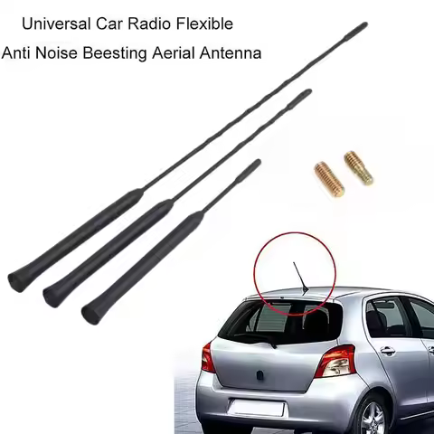 Car Roof Mount Mast Antenna 9/11/16 Inch Stereo Radio FM AM Signal Aerial Amplified Antenna With 2 S