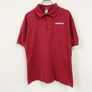 RED KAP RED Kap 短袖企業標誌 Polo 衫，日產，紅色， M 碼，古著