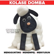 Mainan Edukasi Anak Kerajinan Tangan DIY Kapas Kolase Domba Menyusun Menempel Menggunting Prakarya S