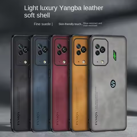 Black Shark 5 Pro KTUS-H0 Case PU Leather Surface Hard PC Back Cover Shockproof Matte Phone Case for