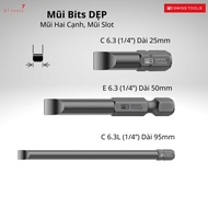 PB Swiss Tools Double Sided Flat Bits C6.135/ E6.100 and C6L.100 Includes 2.5mm/ 3.5mm/ 4.0mm/ 5.5mm