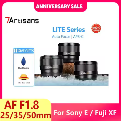 7artisans 25mm 35mm 50mm F1.8 APS-C Auto Focus Light Weight Wide Angle Portrait Lens for Sony E Moun