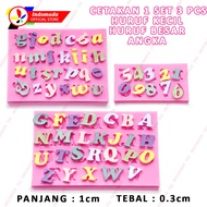 Indomada Cetakan Huruf Besar Kecil Angka Fondan Silikon Fondant Alphabet Numbers Silicone Mold Alfab