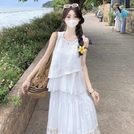 Bohemian Camisole Two-Piece Suit - Sleeveless High Waist Summer Outfit
