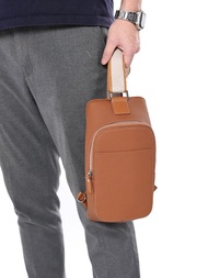 【生日禮物】蠢小魚男士送男友爸爸真皮包包胸包單肩包斜挎包材