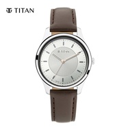 Titan Workwear Watch with Silver Dial &amp; Leather Strap 2639SL03