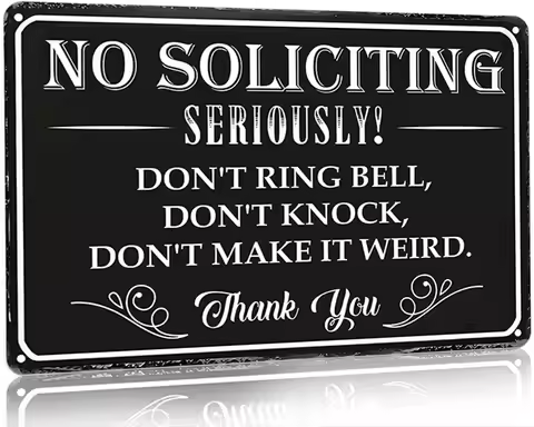 Bestylez No Soliciting Sign Please Do Not Ring Bell or Knock Vintage Metal for House Office Front Do
