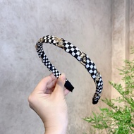 Checkered hairpin with stones, simple color headband, easy to coordinate AK101 - phukienhana