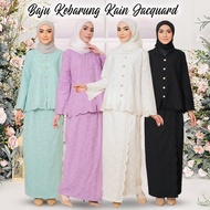 【NEW】Floral Baju Kurung Moden Jacquard Cotton Lace Muslimah Baju Raya 2024 Baju Tunang/Nikah Bridesmaid Kurung