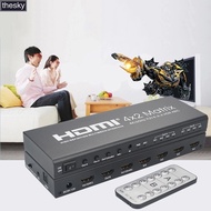 HDMI 4x2 matrix switcher/distributor with remote control, supports ARC / MHL / 4Kx2K / 3D, 4 inputs,