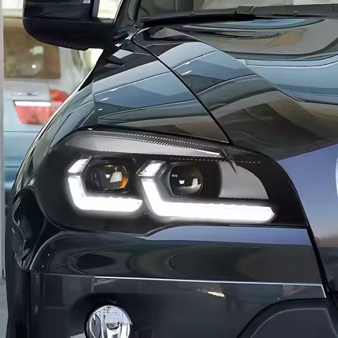 For BMW X5 E70 30i 35i 40i 2007-2013 LED Auto Headlights Assembly Upgrade Double L DRL Projector Len