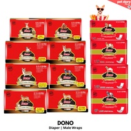 ﹍Dono Dog Diaper Female or Male Wraps - Mini, XXS, XS Xsmall, Small, Medium, Large, XL, XXL