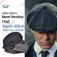 Men Beret Newsboy Hat Flat Cap Retro Vintage Topi Lelaki Tweed Hat Golf Hat Men Casual Baretta Hat T