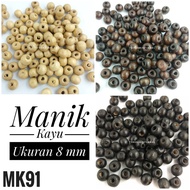 Manik Kayu wooden beads Bulat 8mm (1 Bungkus isi 24 Butir) MK91