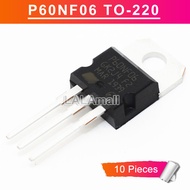 10pcs P60NF06 TO220 STP60NF06 60NF06 TO-220 N-channel 60V/60A MOSFET Transistor new original