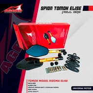 [AGRAS] Tomok Ellise Mirror Rizoma Oval NMAX XMAX VARIO 125/150 BEAT KLX CRF Mirror Sepion Ninja 250 R25 R15 CBR 150R GSX FULL CNC Mirror Free Bracket Motor Fairing Universal Motor