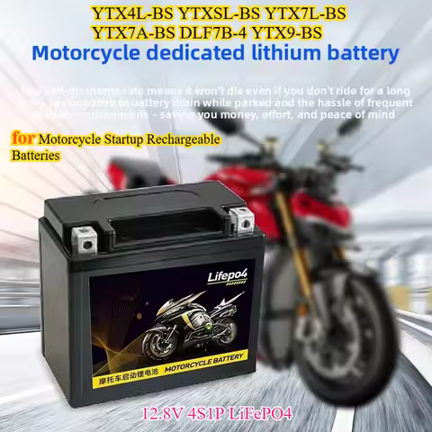 New YTX4L-BS YTXSL-BS YTX7L-BS YTX7A-BS DLF7B-4 YTX9-BS 12.8V 4S1P LiFePO4 Battery for Motorcycle St