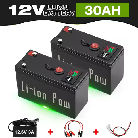 12V 30Ah Lithium LiFePO4 Deep Cycle Battery, 4000+ Cycles Rechargeable Battery for Solar/Wind Power,