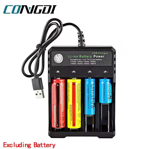 1/2/4 Slots 18650 Battery Charger For 3.7V Rechargeable Lithium AC 110V/220V 10440 16650 14650 18350