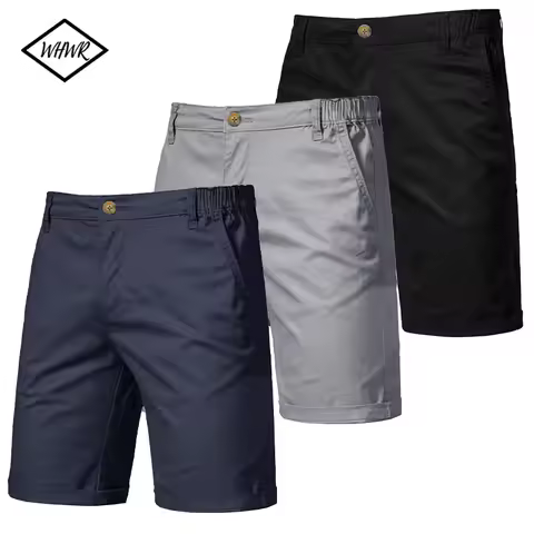 2025 Men's Solid Color Casual Short Pants Beach Breathable Comfortable Straight Short Trousers Hawai