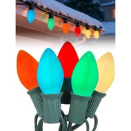 C7 Multicolor Christmas Lights 25Ft C7 Christmas String Lights Outdoor with 27 Incandescent Light Bu