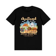Thailand Bangkok Souvenir T Shirt 100% Cotton Kaos Baju Unisex Men Women Fashion Cool Casual Street