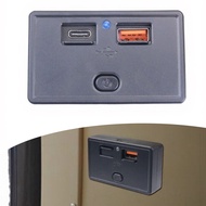 【ISHOWMAL HOT】Dual USB Charger Socket Power Outlet Panel with Switch, 12V-24V Port Car Charger