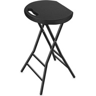 Folding Stool,tall Folding Bar Stool With Safety Lock, Metal And Plastic Foldable Stool With Handle 