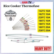 Heavy Duty 142C 185C 192C 229C 230C (10A/15A/20A) Rice Cooker Thermofuse Thermal Fuse 142 185 192 22