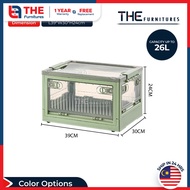 THE L40-73cm (26-143 Litre) 5 Door Opening Transparent Large Foldable Stackable Storage Box