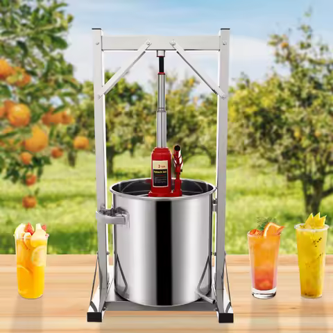 22L Fruit Press Machine Larger Stainless Steel Pressing Plate Fruit Crusher for Cider Wine Grape App