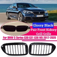 ตะแกรงไตด้านหน้าสีดำมันวาวคู่กระจังหน้าสำหรับ BMW 5ซีรี่ส์ G30 G38 G31 M5 2017-2020 51137390864 5113