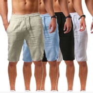 2022 New Men's Cotton Linen Shorts Pants Male Summer Breathable Solid Color Linen Trousers Fitness Streetwear S-4xl