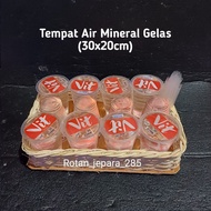 .Rattan glass mineral water container size 30x20cm