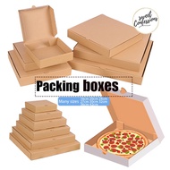 [ ]10pcs (6 - 17inch) Flat Packing Pizza Box Square Packaging Boxes Tart Box Courier Box