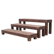 Flower Stand Anti-corrosion Wood Balcony Gardening Simple Flower Stand Bonsai Flowerpot Ladder Type 