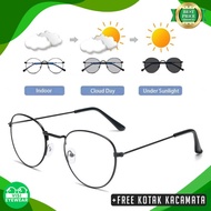 - [PROMO] Kacamata Model Retro 3447 Photocromic-Anti radiasi uv Oval