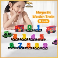 Wonderbaby Magnetic Digital Train Puzzle Wooden Toy Developing Children's Digital Cognitive Ability 