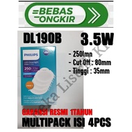 PHILIPS DL190B 3.5W 3.5W MULTIPACK PACK CONTENTS 4 PCS WHITE 865 6500K DOWNLIGHT LED3 D80 3inch 3.5W