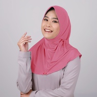 ZOYA Bergo Marsha HB Casual Coral - Instant Hijab, Women's Jersey Bergo Hijab, School Bergo