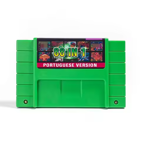 Super 88 in 1 Portuguese Card Multi Game Cartridge For SNES 16 Bit Game Console with Metroided Megam