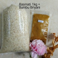 Beras Basmati 1kg plus Bumbu Nasi Briyani / beras briyani 1kg plus bumbu / bumbu nasi briyani satu paket / bumbu nasi briyani arab komplit