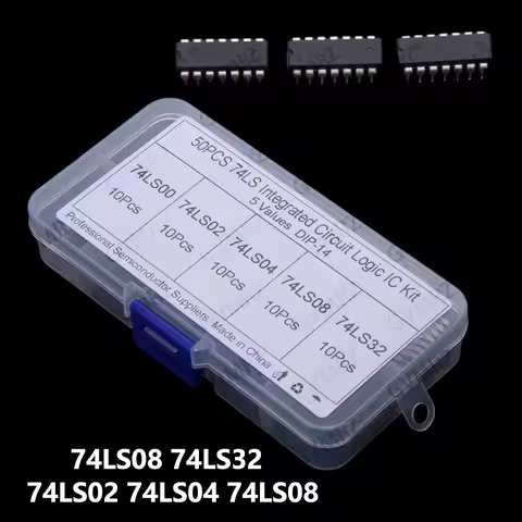 74LS00 74LS02 74LS04 74LS08 74LS32 DIP-14 Integrated Circuit DIP IC Combination Kit With Box 74LS08 