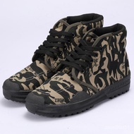 W-6&amp; New Labor Protection Liberation Shoes High-Top Male and Female Students Training Canvas Lace Loop Farmland Construc