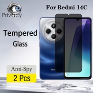 2 Pcs Xiaomi Redmi 14C 4G Tempered Glass Full Cover Screen Protector For Xiaomi Redmi 13C 14C 14T Pr