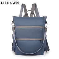 LU FAWN Fashional Durable เป้สะพายอ๊อกฟอร์ดผู้หญิงสวมใส่กระเป๋านักเรียนแล็ปท็อปกระเป๋าเป้สะพายหลังคว