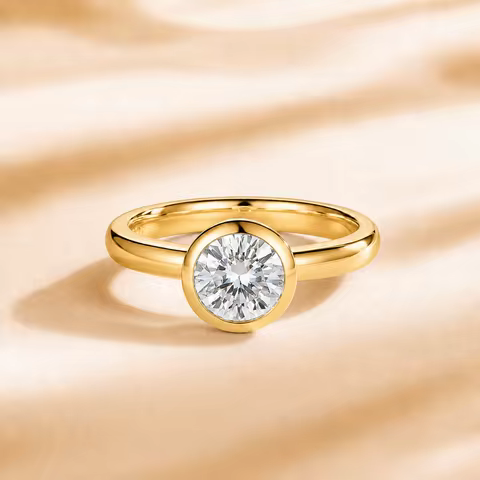 Custom Lab Grown Diamond Ring 9K 14K Gold 0.5ct to 3ct VVS Clarity Wedding Anniversary Engagement Ri