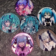 2025 New Miku Maid Double Shiny Silver Glitter Enamel Badge, Anime Manga Fandom Collectibles, Holida