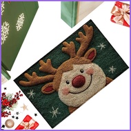 Christmas Rug Non-Slip Absorbent Reindeer Rug 23.6x15.7 Inch Washable Absorbent Christmas Carpet for